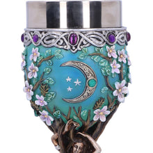 Load image into Gallery viewer, Triple Moon Goddess Maiden Goblet Chalice Wiccan Pagan Celtic Altar Drink Cup
