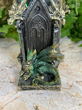 Laden Sie das Bild in den Galerie-Viewer, Fabulous Dragon Pen Pot Handcrafted Resin 11 cm Tall Fantasy Office-OsirisTradingUK
