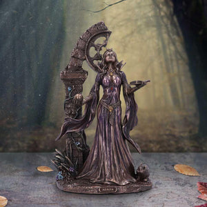 Aradia The Wiccan Queen of Witches Figurine 25cm | Bronze Goddess Decor | Handcrafted Resin