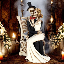 Load image into Gallery viewer, Gothic Bride &amp; Groom Wedding Figurine | Eternal Love Skeleton Couple Ornament
