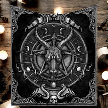 Load image into Gallery viewer, Baphomet Throw Blanket Occult Gothic Home Decor Black Sabbatical Goat Tapestry
