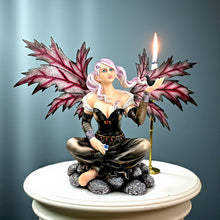 Load image into Gallery viewer, Dark Enchantress Fairy Sculpture with Blackbird Fantasy Art Figurine Mythological
