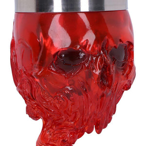 Clear Red Skull Goblet Dark Fantasy Chalice Gothic Occult Drinkware Macabre Horror