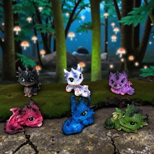 Load image into Gallery viewer, Cute Dragon Figurine Set of 6 Colourful Mini Dragons Fantasy Mythical Creatures

