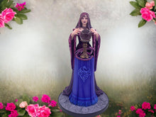Load image into Gallery viewer, Mystical Enchantress with Crystal Orb - Handcrafted Resin Gothic Fairy Statue, Dark Fantasy Decor, Magic-Themed Collectible Figurine
