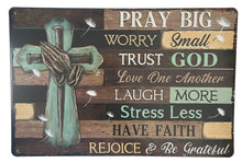 Charger l&#39;image dans la galerie, Rustic Farmhouse Metal Sign Sunflowers Red Truck Just Have Faith Wall Plaque
