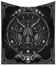 Load image into Gallery viewer, Baphomet Throw Blanket Occult Gothic Home Decor Black Sabbatical Goat Tapestry
