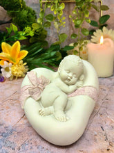 Laden Sie das Bild in den Galerie-Viewer, Beautiful Peaceful Baby Resting on Heart Angel Cherub Ornament A Present for Expecting Couples-OsirisTradingUK
