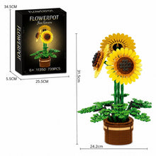 Load image into Gallery viewer, Sunflower Flower Pot 739pc Puzzle Construction Set Botanical Model Gift
