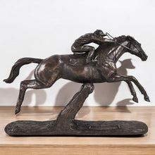 Load image into Gallery viewer, Istabraq Bronze Effect Horse Sculpture by Harriet Glen | Majestic Equestrian Art, Horse Racing Memorabilia, Resin Statue 33 x 22 cm
