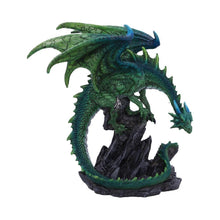 Laden Sie das Bild in den Galerie-Viewer, Mythical Green Dragon Sculpture – Expertly Crafted Fantasy Collectible Statue 21cm

