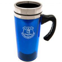 Load image into Gallery viewer, Everton FC Travel Mug - Official Football Merchandise | Stainless Steel Insulated Handled Coffee Cup | Gift for Fans
