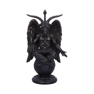 Large Antiquity Baphomet Occult Figurine 38cm Gothic Decor, Hand-Painted Resin Ornament