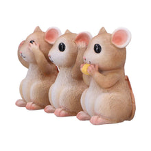 Load image into Gallery viewer, Three Wise Mice Figurines Ornaments Hear No See No Speak No Evil Cute Decor
