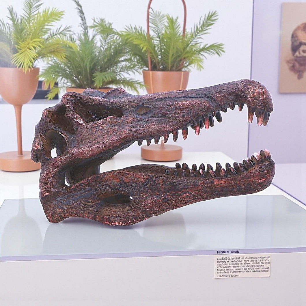 Realistic Spinosaurus Dinosaur Skull Model Replica Skeleton Sculpture Home Gift