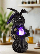 Load image into Gallery viewer, Dragon Guardian with LED Light Fantasy Sculpture Mythical Statue Ornament
