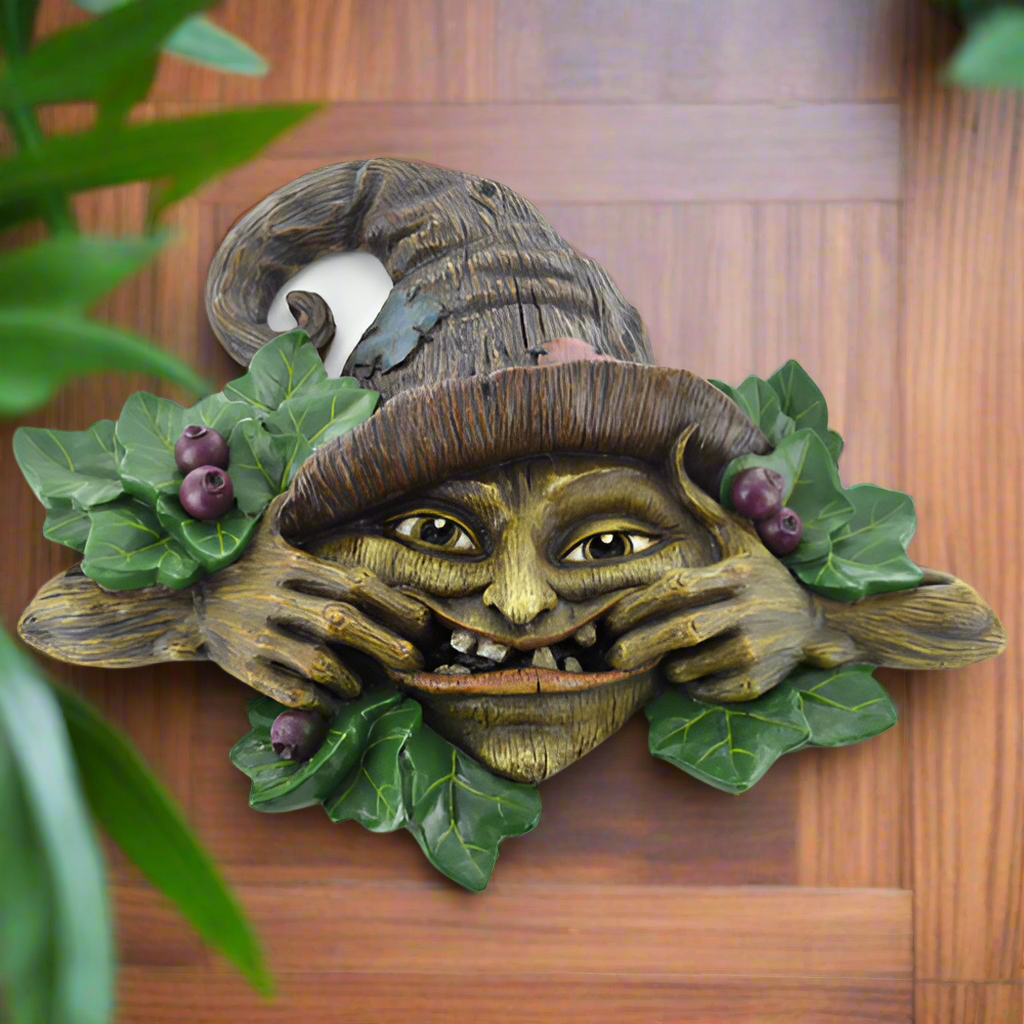 Witch Wall Plaque Garden Ornament Wiccan Pagan Decor Sculpture