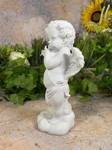 Musical Cherub Resin Statue - Angelic Flute Player Figurine - Inspirational Home Decor - Elegantly Boxed for Gifting