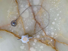 Load image into Gallery viewer, Cho Ku Rei White Agate Pendulum with Sun Charm - Energy Healing Dowsing Tool, Spiritual Balancing Chain Pendant, Reiki Charged Divination-OsirisTradingUK
