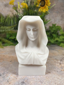 Exquisite Handmade Sculpture Alabaster Virgin Mary Bust A Sacred Symbol of Grace Religious Statue-OsirisTradingUK