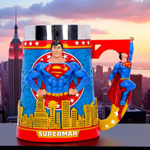 Load image into Gallery viewer, Superman Tankard Official DC Comics Mug Man of Steel Cup with City Skyline
