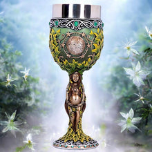 Load image into Gallery viewer, Wiccan Triple Moon Pagan Goblet Goddess Mother Earth Chalice Drinking Vessel
