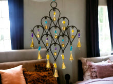 Load image into Gallery viewer, Melodic Harmony Wind Chime, Elegant Windchime Garden Decor, Cascading Heart Design, Soothing Sound, Outdoor Patio Ornament, Artisan Crafted-OsirisTradingUK
