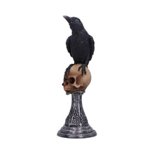Load image into Gallery viewer, Raven on Skull Gothic Figurine Celtic Rose Base Ornament Occult Horror Statue
