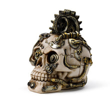 Load image into Gallery viewer, Gothic Steampunk Skull Figurine Industrial Cogs Design Victorian Ornament Decor
