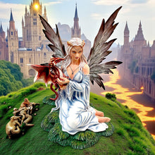 Laden Sie das Bild in den Galerie-Viewer, Fantasy Fairy Holding Dragon Figurine Gothic Ornament Mythical Creature Decor

