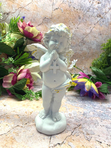 Guardian Angel Cherub Ornament | Resin Sculpture | Divine Home Decor | Ethereal Presence | Spiritual Accent Piece | 17x8 cm |