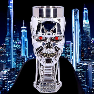 Official Terminator 2 T-800 Head Goblet | T2 Judgment Day Collectible Wine Glass | Sci-Fi Gift