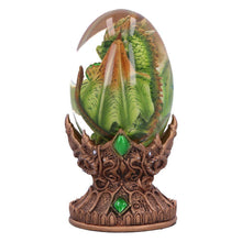 Load image into Gallery viewer, Mystical Green Dragon Egg Ornament - Earth Baby Dragon Collectible Decor
