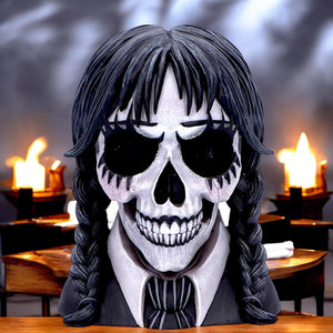 Dark Gothic School Girl Skull Figurine  Alternative Home Decor Collectible Halloween Horror