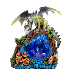 Dragon LED Crystal Cave Figurine - Color-Changing Fantasy Ornament Statue