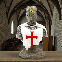 Load image into Gallery viewer, Medieval Templar Bust Crusader Knight Armour Gothic Collectible Home Decor
