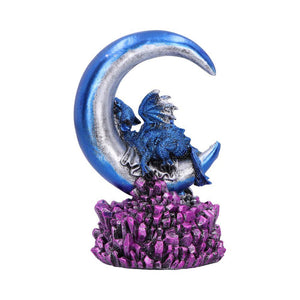 Mystical Dragon Crescent Moon Figurine Sleeping Dragonling Crystal Statue Gift