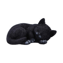 Laden Sie das Bild in den Galerie-Viewer, Sleeping Black Cat Statue Feline Figurine Witchcraft Gothic Wiccan Collectable Art
