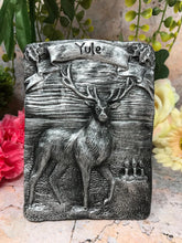 Load image into Gallery viewer, Yule Stag Silver Coloured Wall Plaque Pagan Wiccan Sculpture Ornament-OsirisTradingUK

