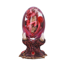Laden Sie das Bild in den Galerie-Viewer, Fire Baby Dragon Egg Figurine - Fantasy Resin Statue Mystical Home Decor 12cm
