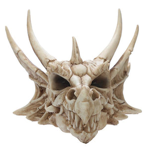 Collectable Dragon Skull Figurine – Gothic Fantasy Resin Sculpture Mystical Statue 22.5cm