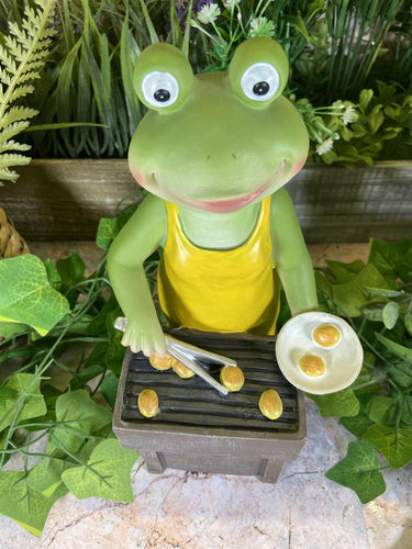 Hilarious Resin Frog Barbeque Chef Garden Ornament - Bring Fun to Your Outdoor Space!-OsirisTradingUK