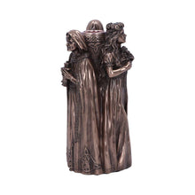 Laden Sie das Bild in den Galerie-Viewer, Maiden, Mother, Crone Candle Holder | Triple Goddess Bronze Decor | Handcrafted Resin 17cm
