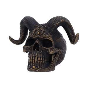 Diabolus Horned Skull Figurine Gothic Demon Skull Ornament Halloween Horror Statue