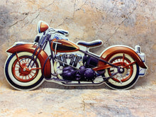 Load image into Gallery viewer, Vintage Motorcycle Metal Wall Art, Classic Bike Enthusiast Decor, Retro Motorbike Steel Sign, Man Cave Statement Piece-OsirisTradingUK
