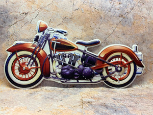 Vintage Motorcycle Metal Wall Art, Classic Bike Enthusiast Decor, Retro Motorbike Steel Sign, Man Cave Statement Piece-OsirisTradingUK
