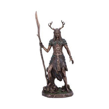 Charger l&#39;image dans la galerie, Cernunnos The Horned God Statue 26 cm - Bronze Pagan Decor, Nature Spirit Figurine
