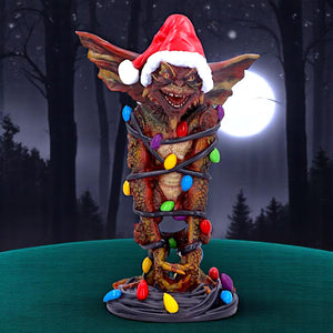 Gremlins Mohawk Figurine + Fairy Lights Christmas Horror Movie Statue Decor