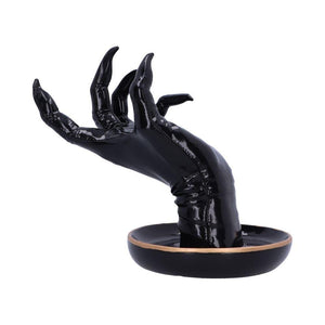 Gothic Black Hand Jewellery Holder 18.2cm | Glossy Resin Finish for Rings, Bracelets & Accessories