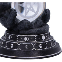 Load image into Gallery viewer, Witch&#39;s Familiar Cat Figurine Crystal Ball Gothic Wiccan Ornament Pagan Occult Art
